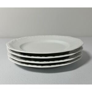 Vintage Rosenthal Maria White Faceted Salad Plates Set of 4 Germany Porcelain